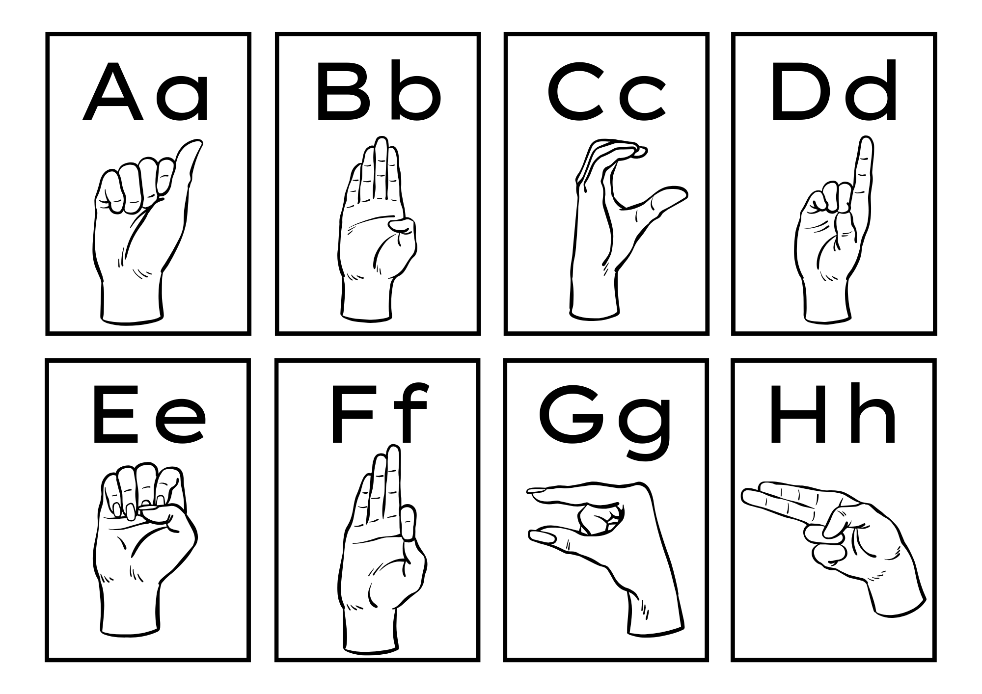 Sign Language Alphabet Printable Flash Cards