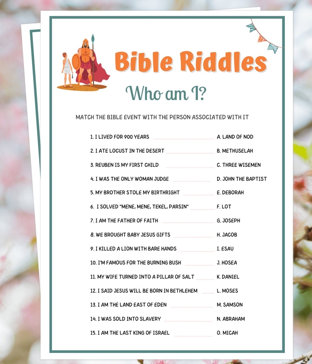 Bible Games Bible Riddles Bible Who Am I Riddles Sunday School Games Bible Games For Kids Bible Retreat Games Bible Study Games Etsy Canada