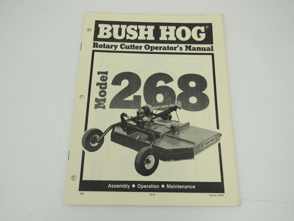 Bush Hog Model 268 Rotary Cutter Operator s Manual EBay