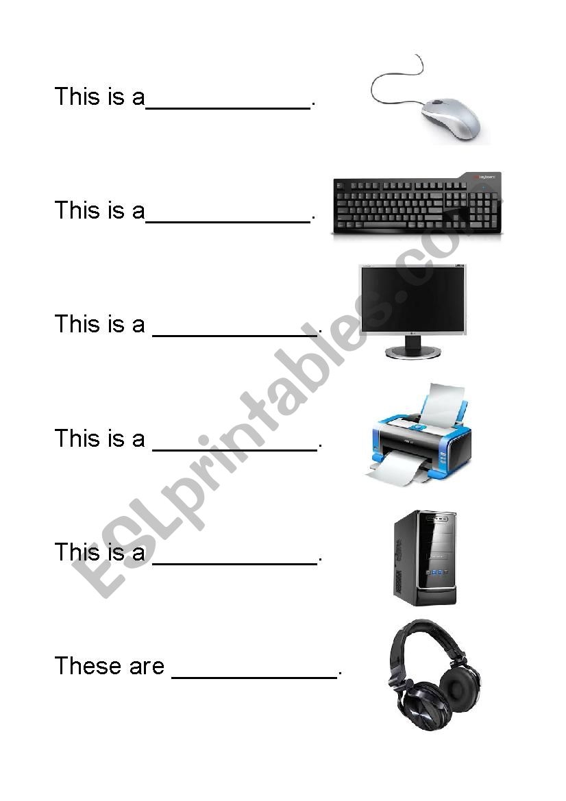 Computer Parts Worksheet ESL Worksheet By Natashataylor1