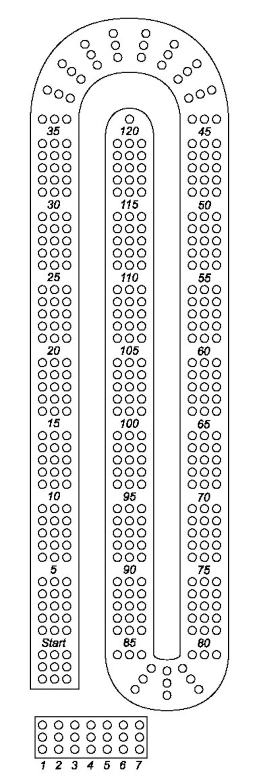 Free Cribbage Board Template Printable