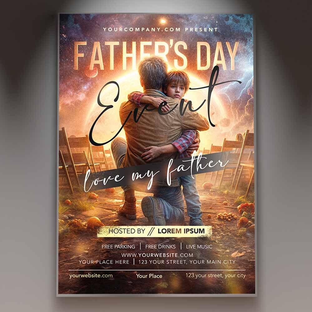 Fathers Day Event Card Printable PSD Template PSDmarket