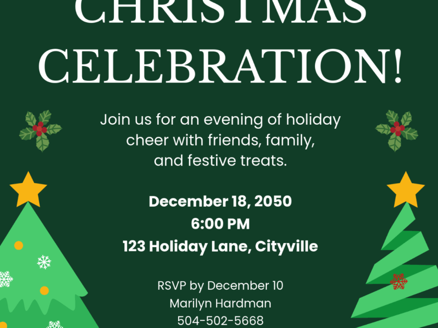Free Christmas Invitation Templates Editable And Printable
