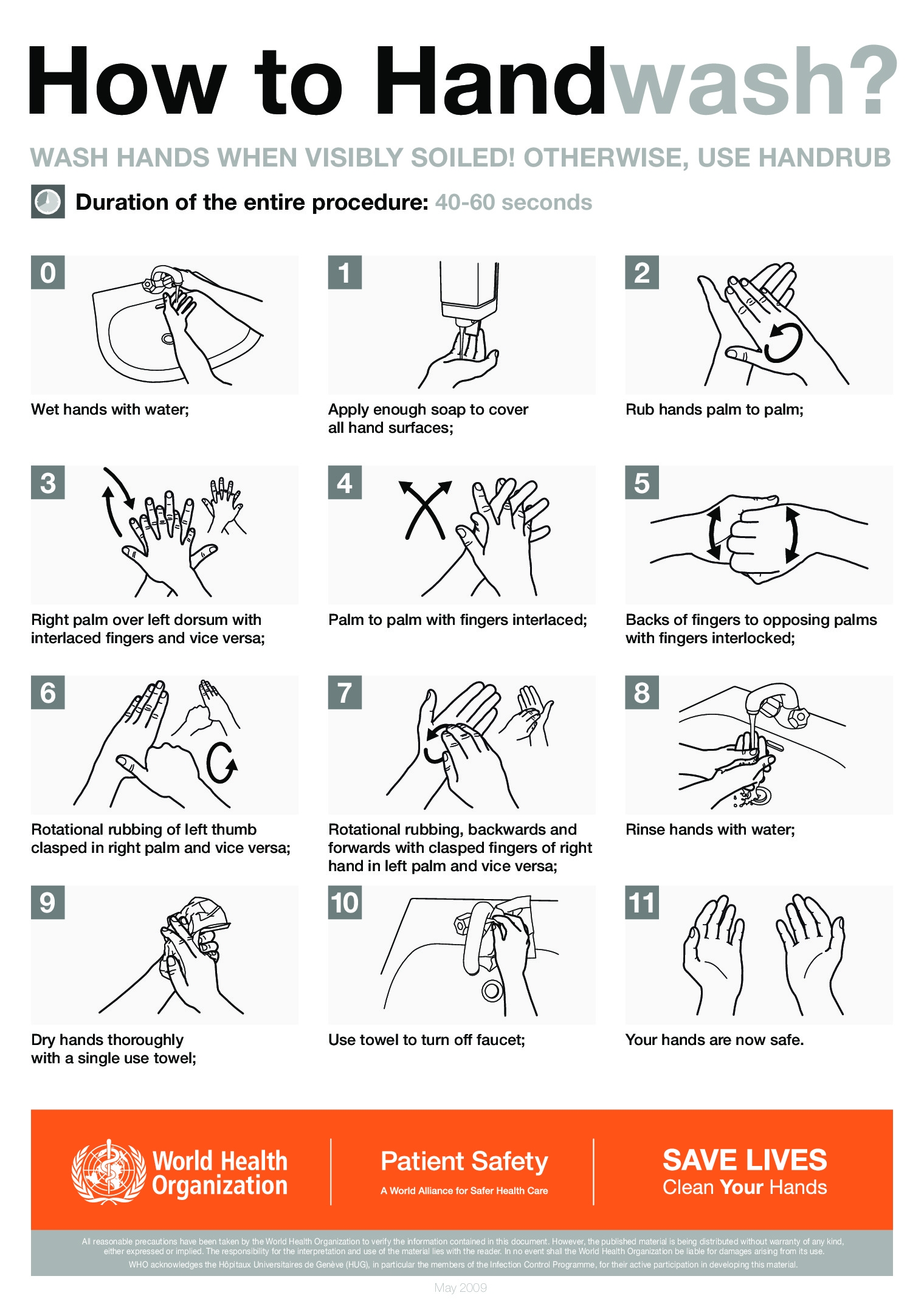 Free Health WHO Handwashing Poster Labor Law Poster 2025