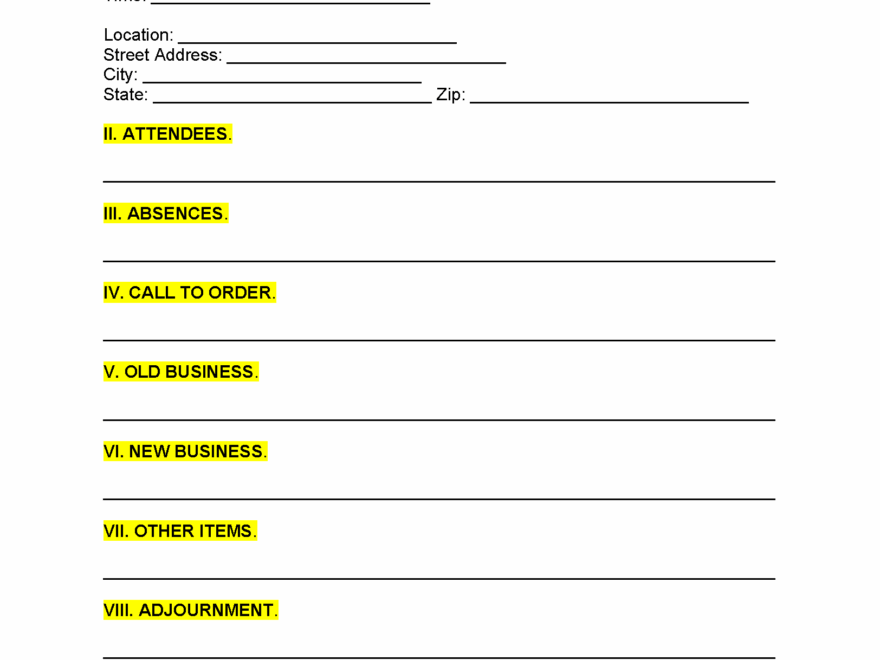 Free Non Profit Meeting Minutes Template PDF Word EForms