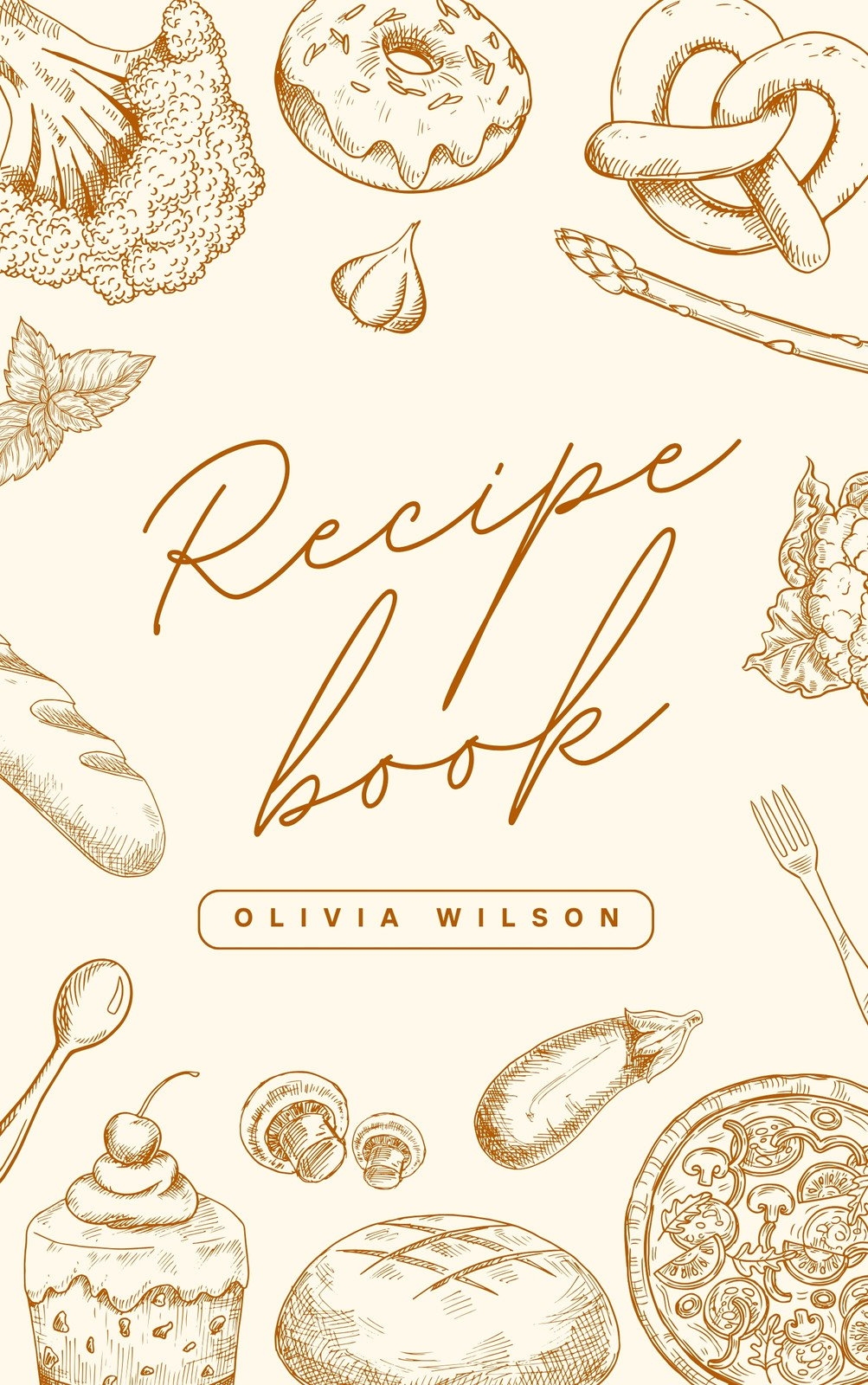 Free Printable Customizable Recipe Book Cover Templates Canva