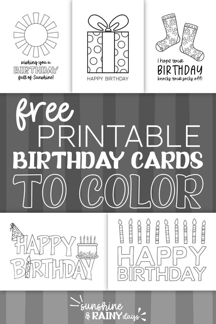 Printable Birthday Cards Black And White