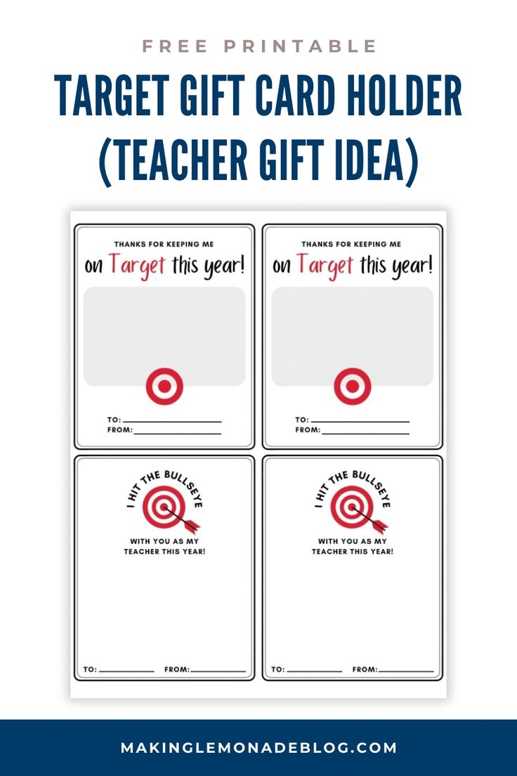 Free Printable Target Gift Card Holder Teacher Appreciation 