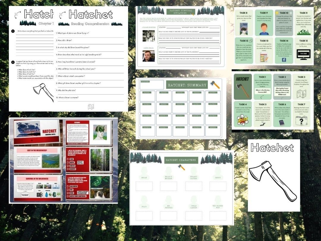 Hatchet Hatchet By Gary Paulsen English Literature Bundle Worksheets Quiz Teaching Resources