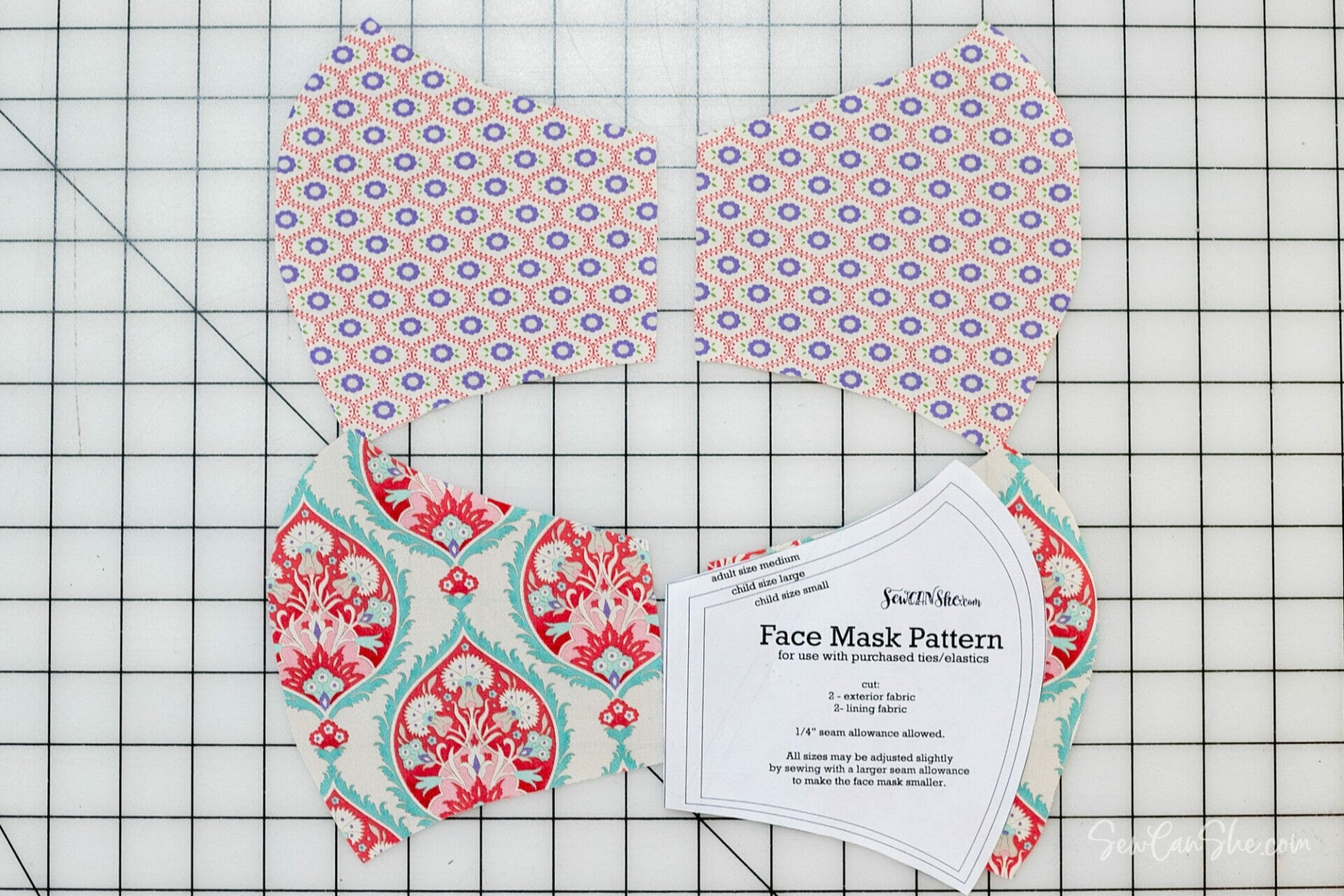How To Sew A Basic Face Mask with Adjustable Elastics 
