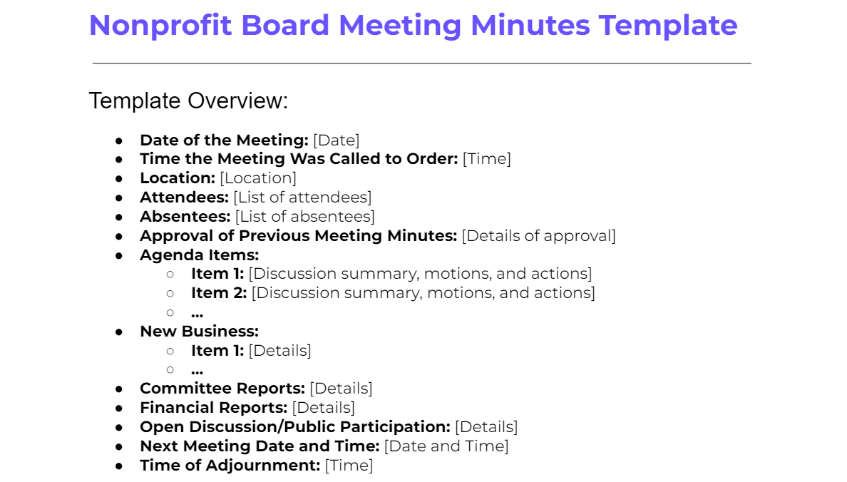 How To Take Board Meeting Minutes Free Word Templates 