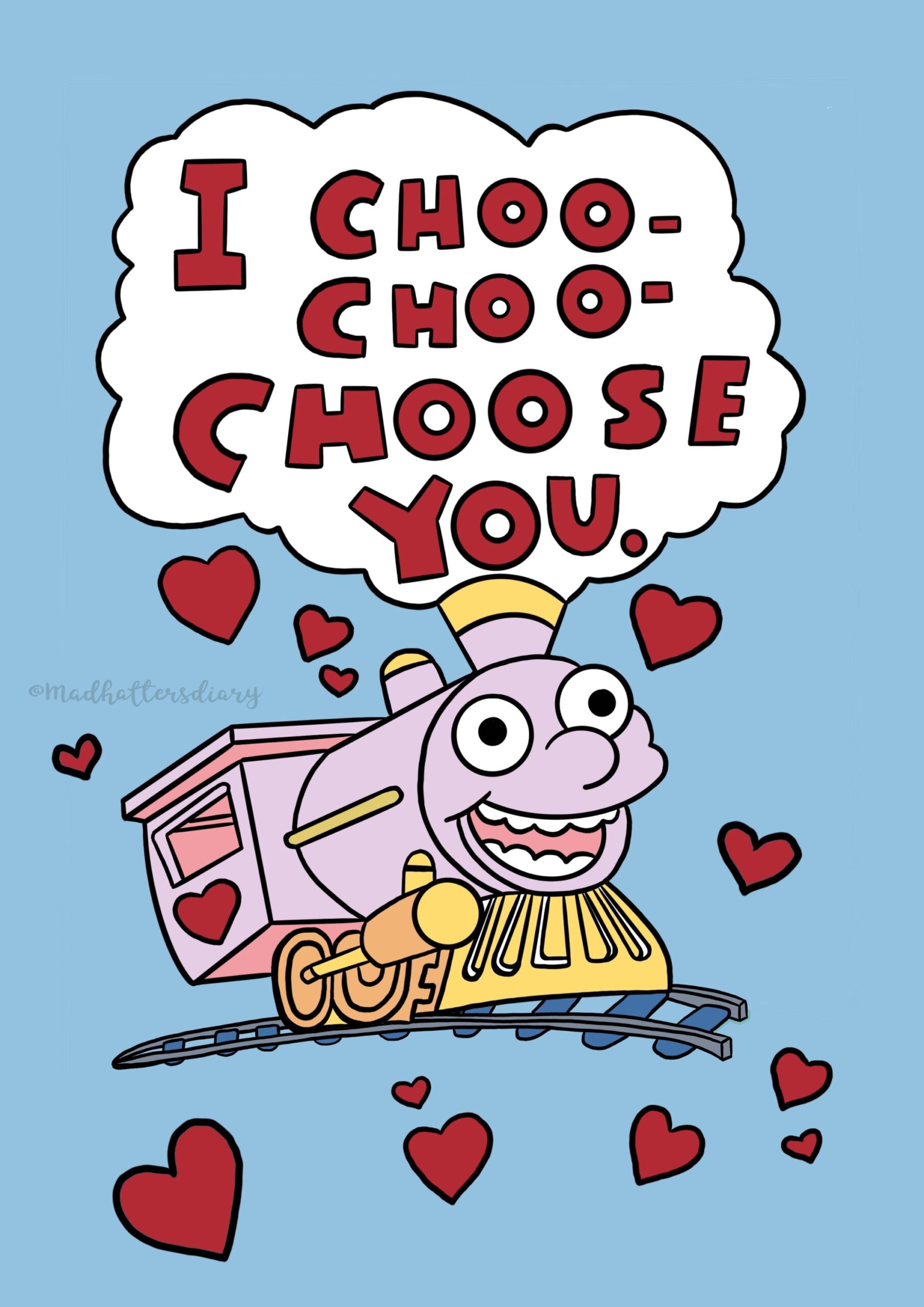 I Choo Choo Choose You Valentine s Day Card Funny Gift For Valentine Anniversary Card Etsy de