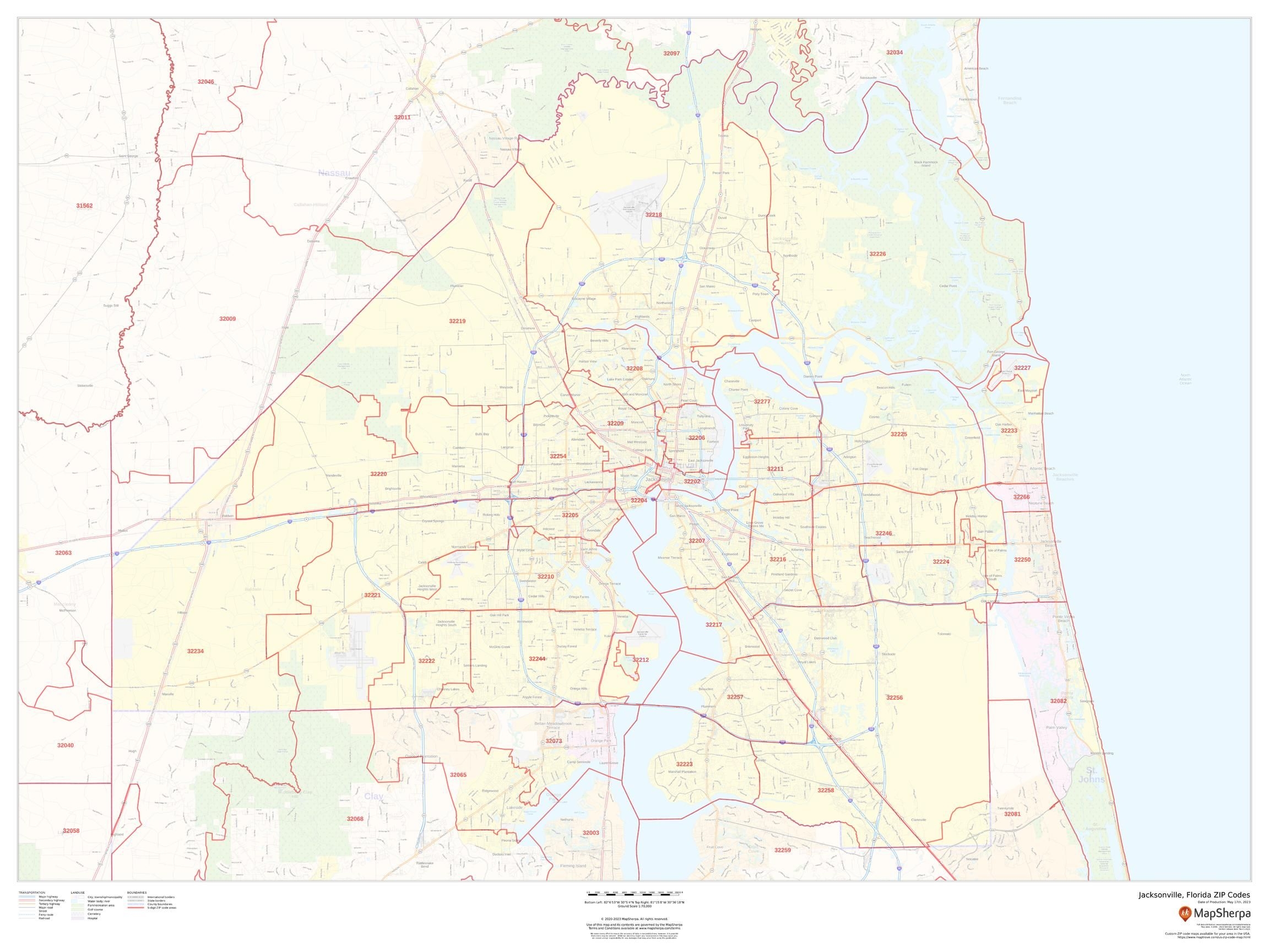 Jacksonville Florida ZIP Codes Stanfords