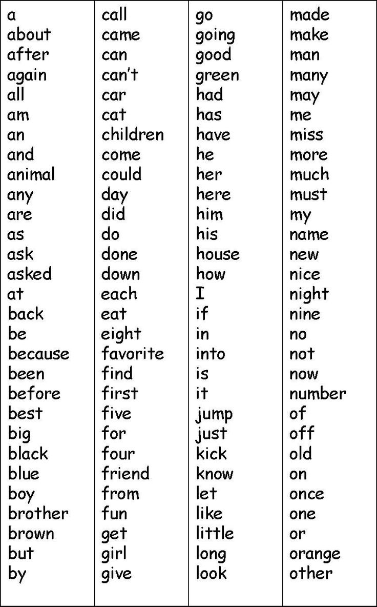 Kindergarten Sight Words Printable 4BF