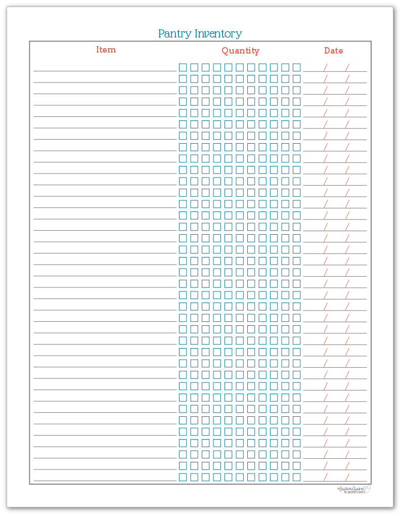 Free Printable Food Inventory Sheets