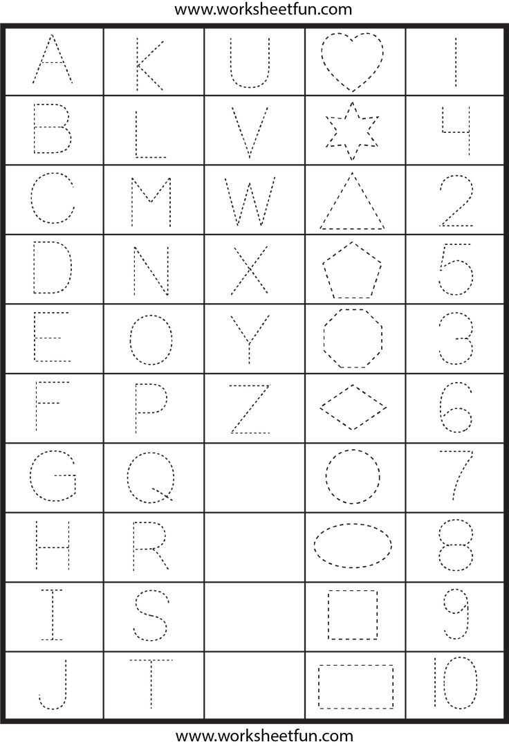 Letters Numbers And Shapes Tracing Worksheets FREE Printable Worksheets
