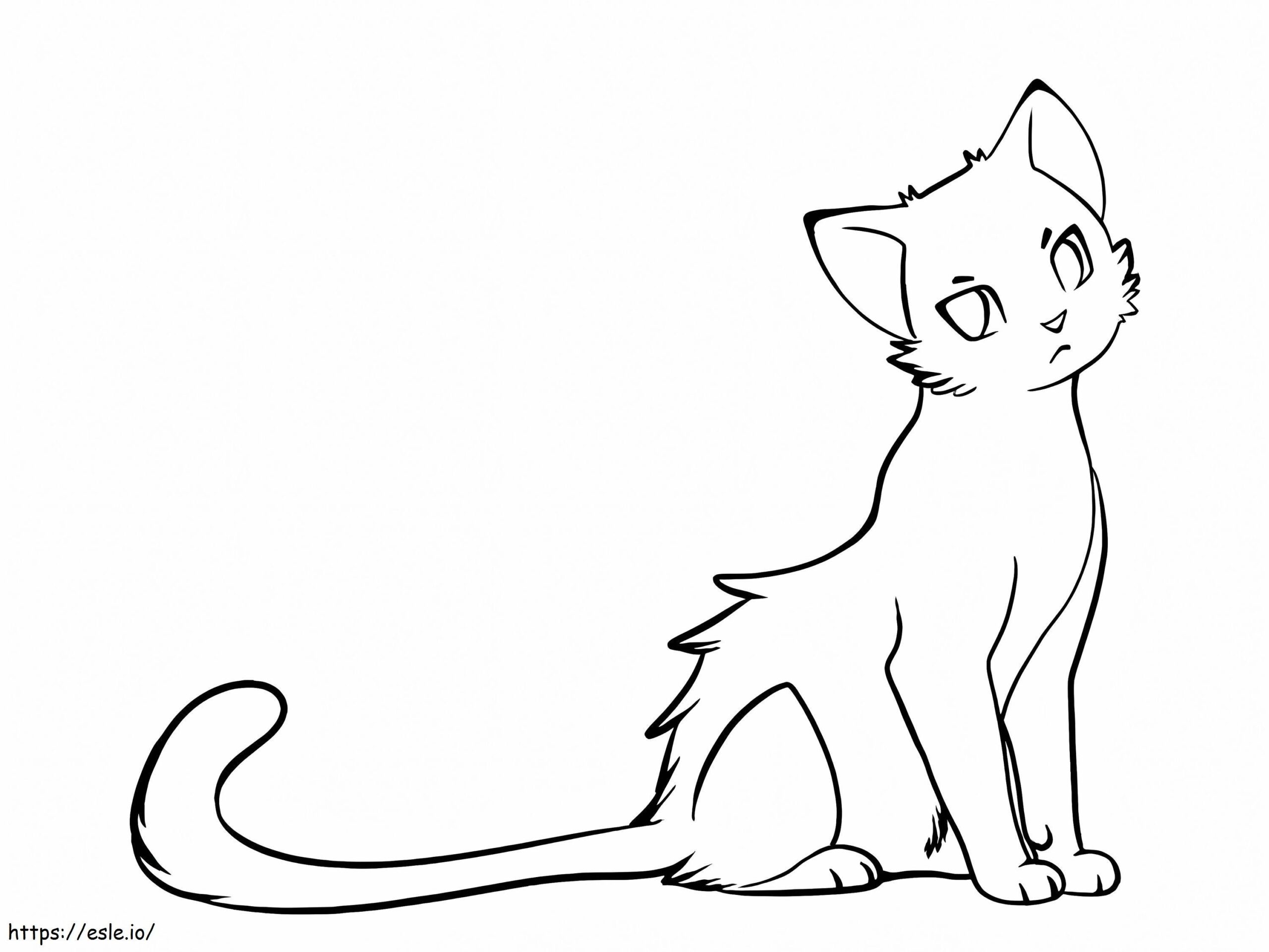 Little Warrior Cats Sitting Coloring Page