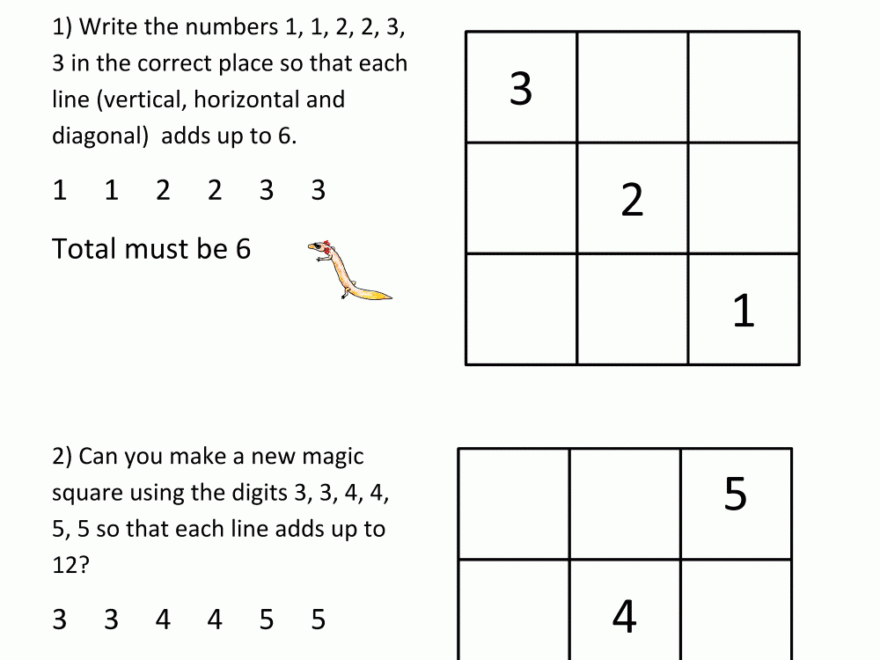 Math Puzzles For 1st Grade