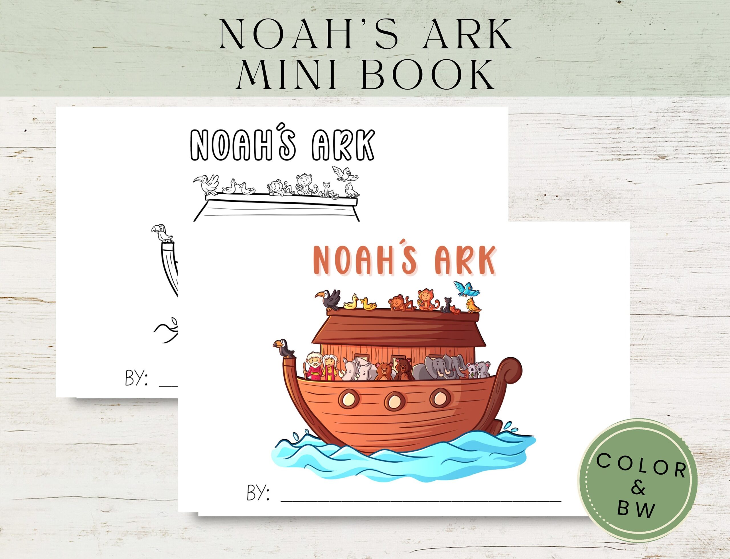 Noah Ark Printable For Kids Printable Mini Book Noah Ark Story Kids Crafts Homeschool Activity Sunday School Bible Lesson Etsy