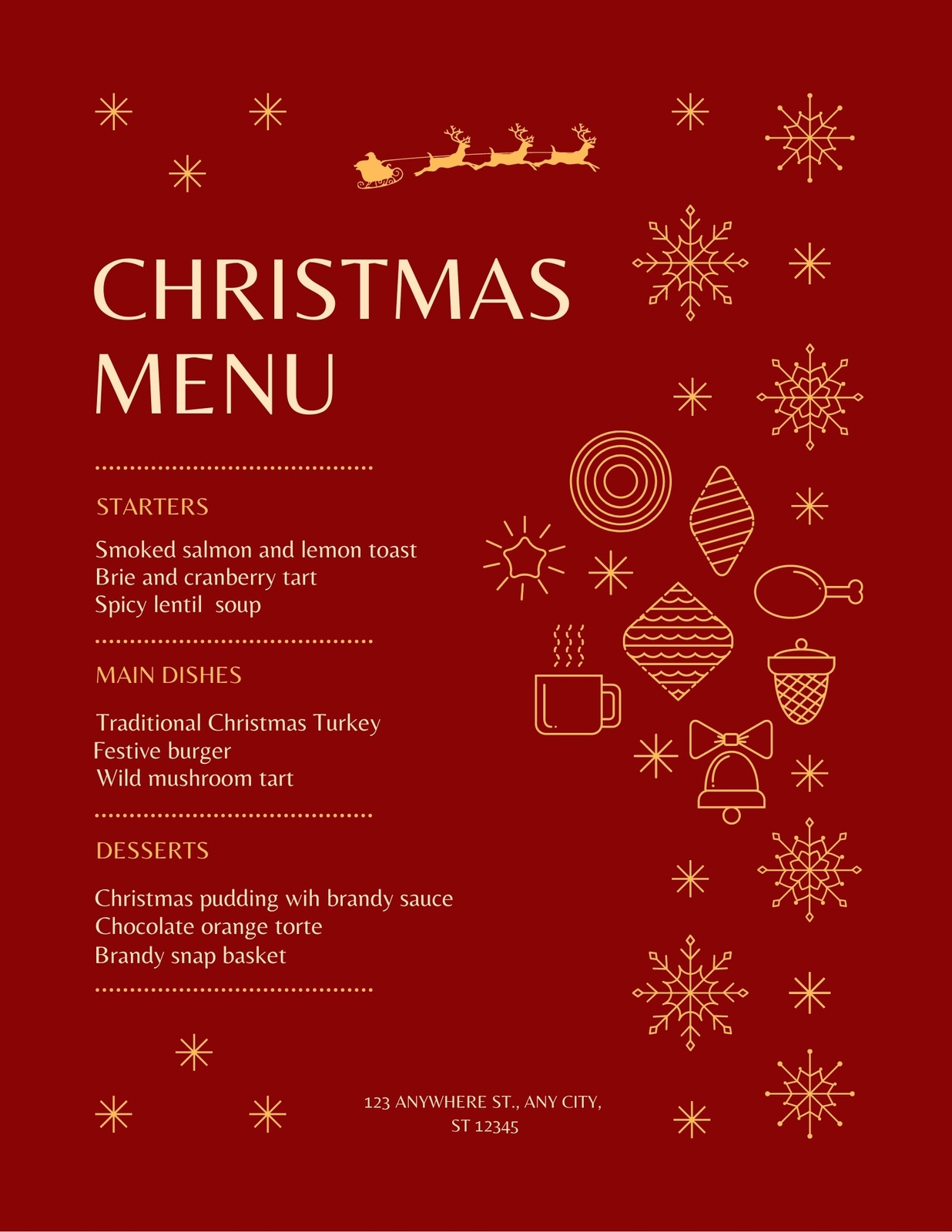 Page 3 Free Printable And Customizable Dinner Party Menu Templates Canva