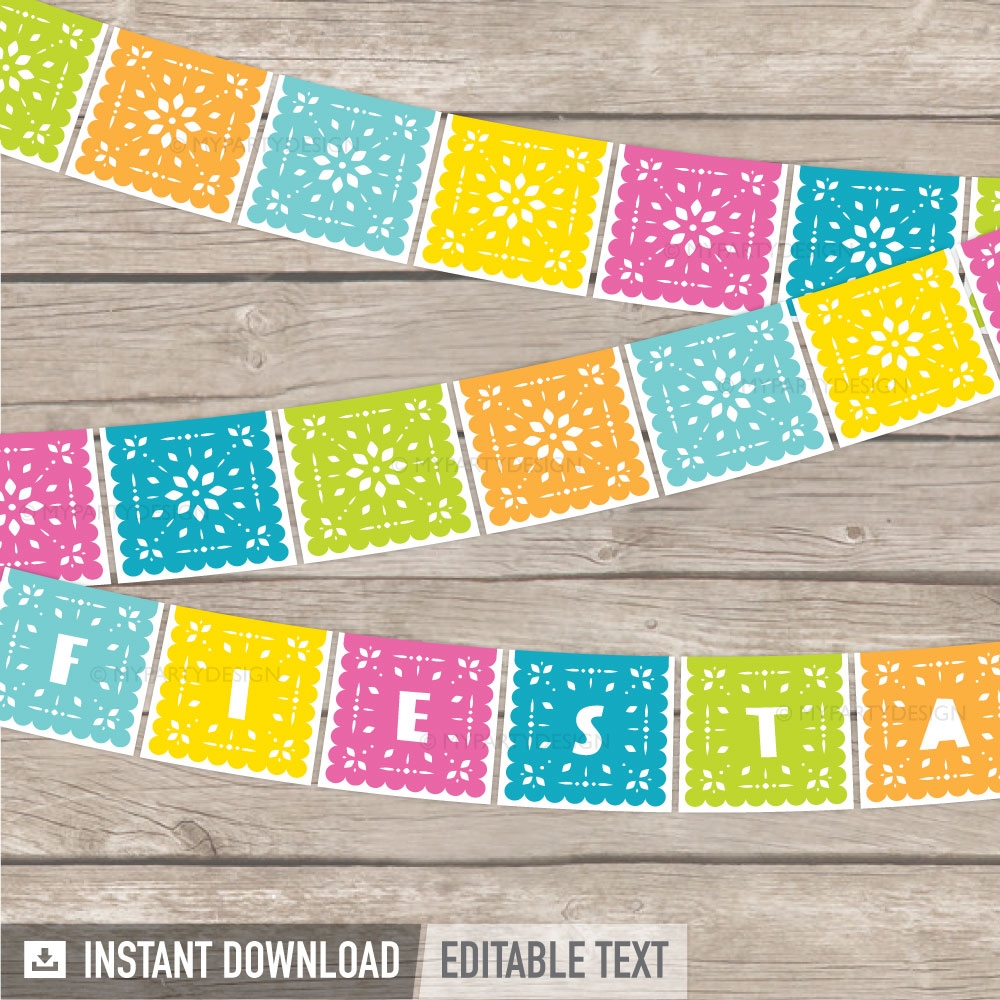 Papel Picado Banner For Cinco De Mayo Printable PDF My Party Design