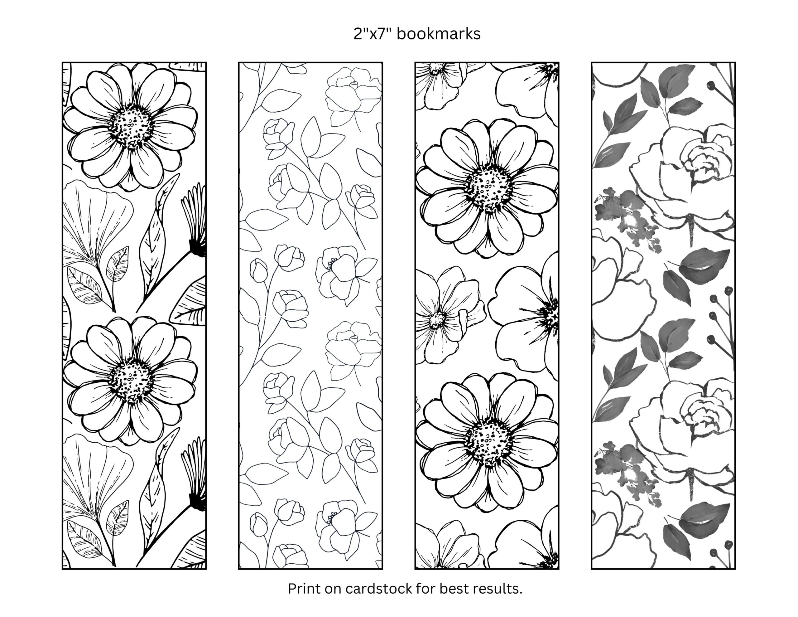 Printable Black And White Bookmarks