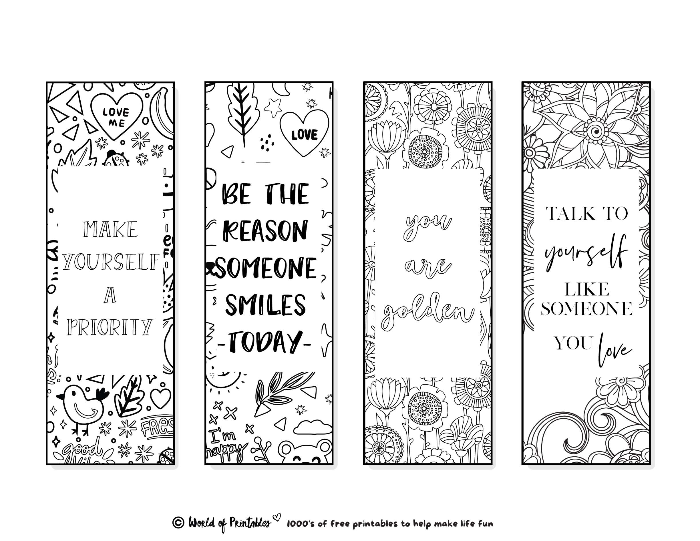 Printable Bookmarks To Color 120 For Adults Kids World Of Printables