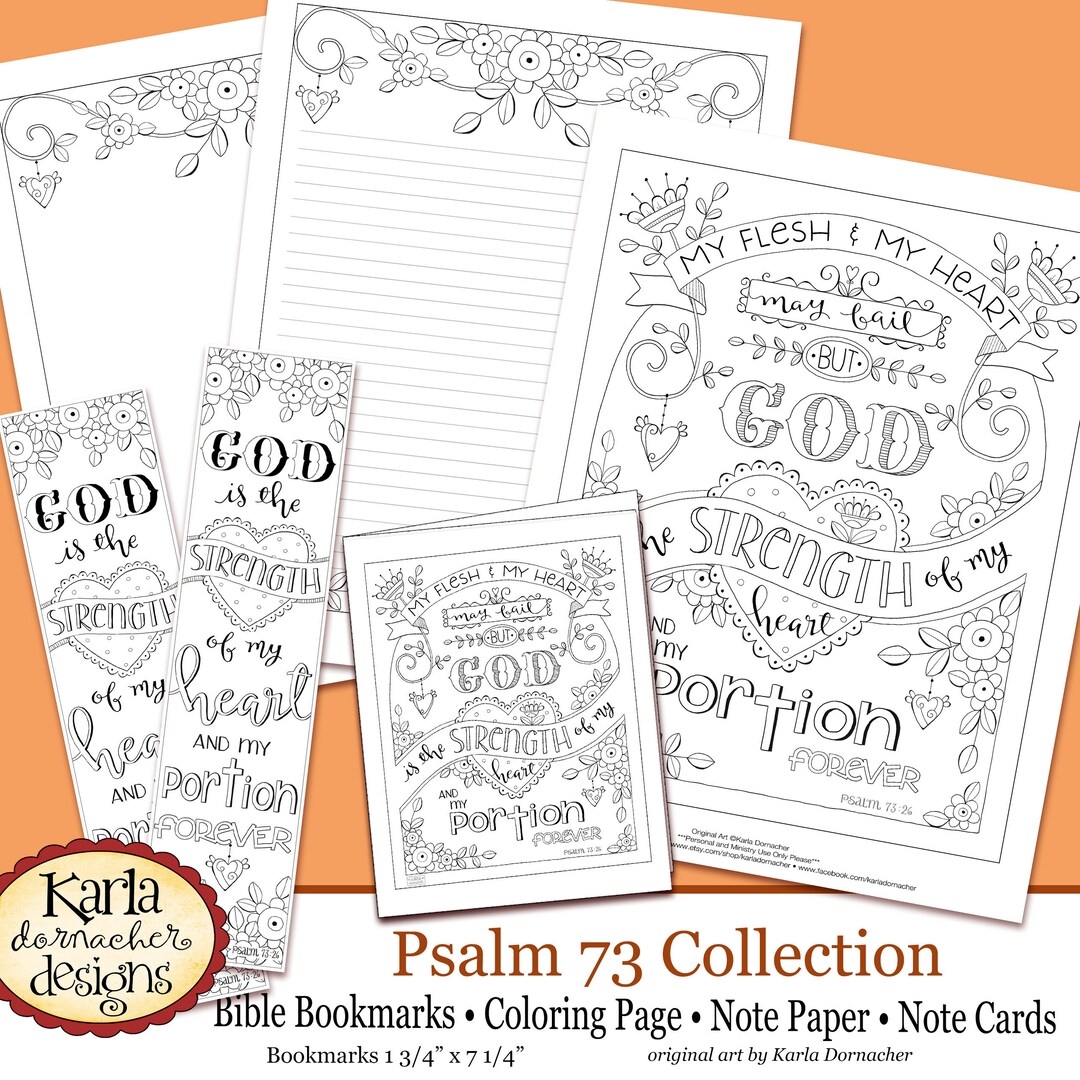 PSALM 73 Hope In God Coloring Collection Bible Journaling Templates Bookmarks Hope In Psalms Scripture INSTANT Download Printable Etsy Australia