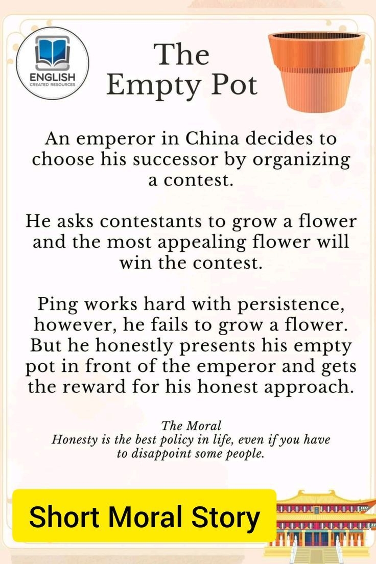 Short Moral Story The Empty Pot