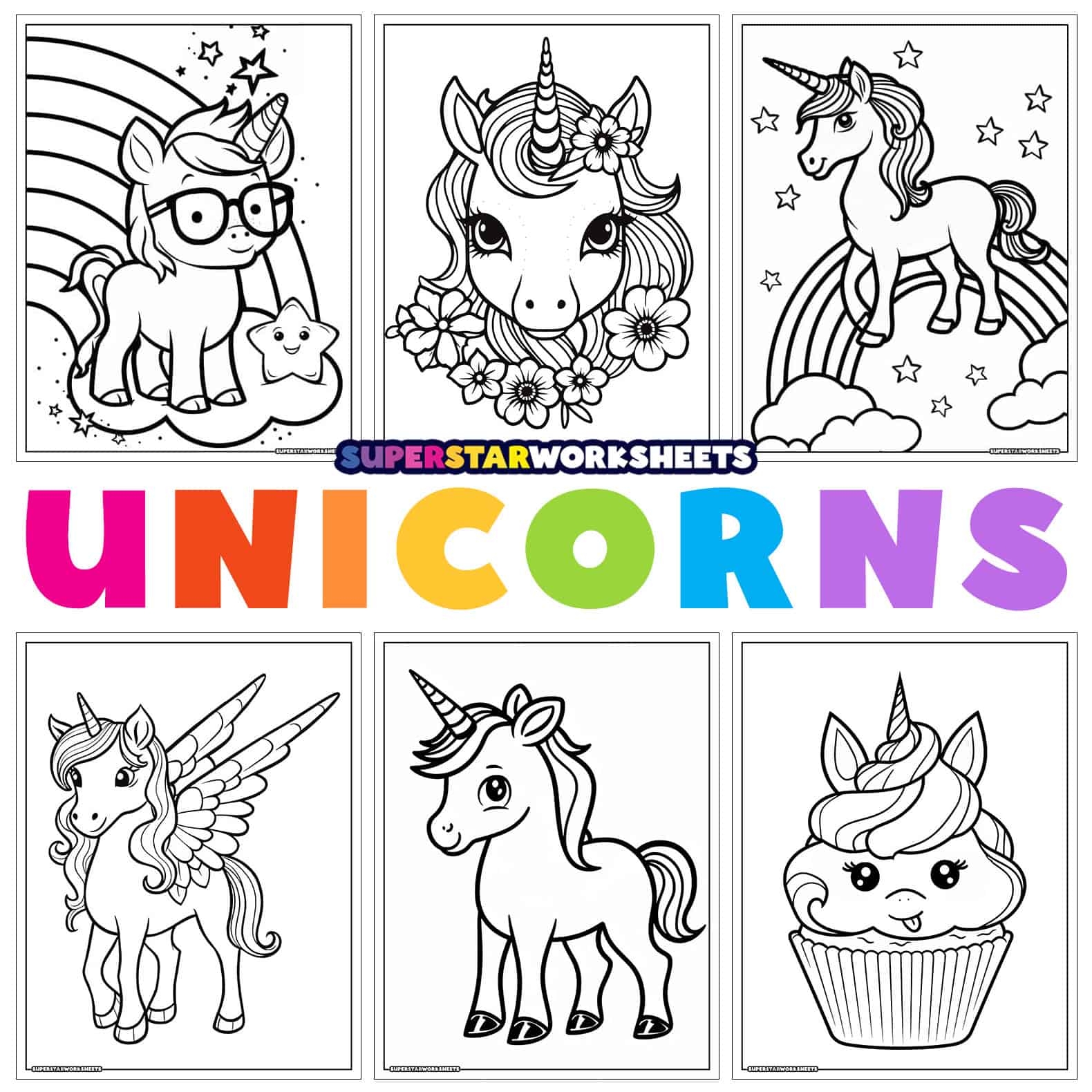 Free Printable Drawing Pages Of Unicorns