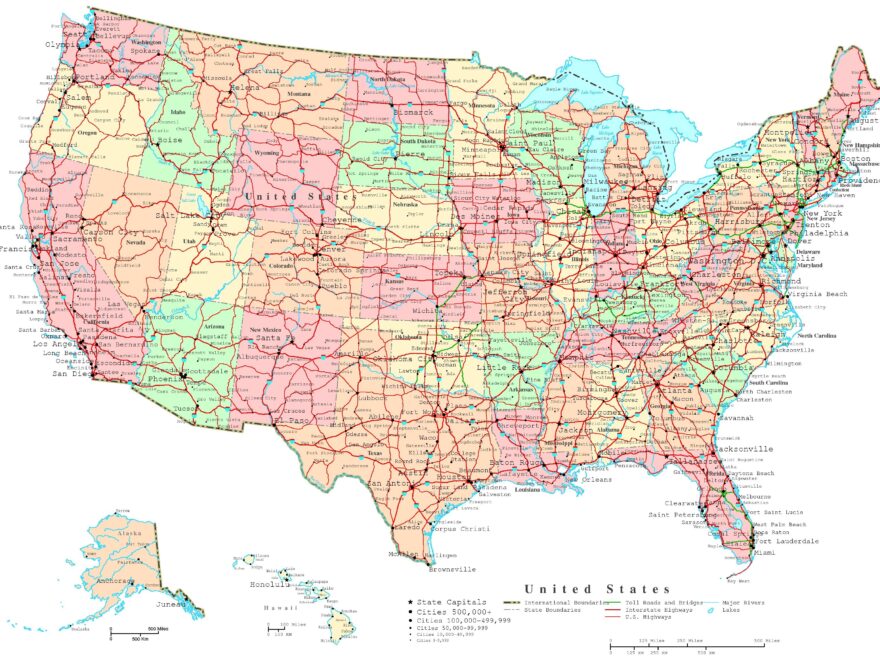 United States Printable Map