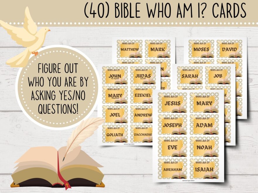 Who Am I Game Bible Characters Edition Printable Who Am I Cards Bible Study Icebreaker Printable Sunday School Activity Word Games Etsy Sweden