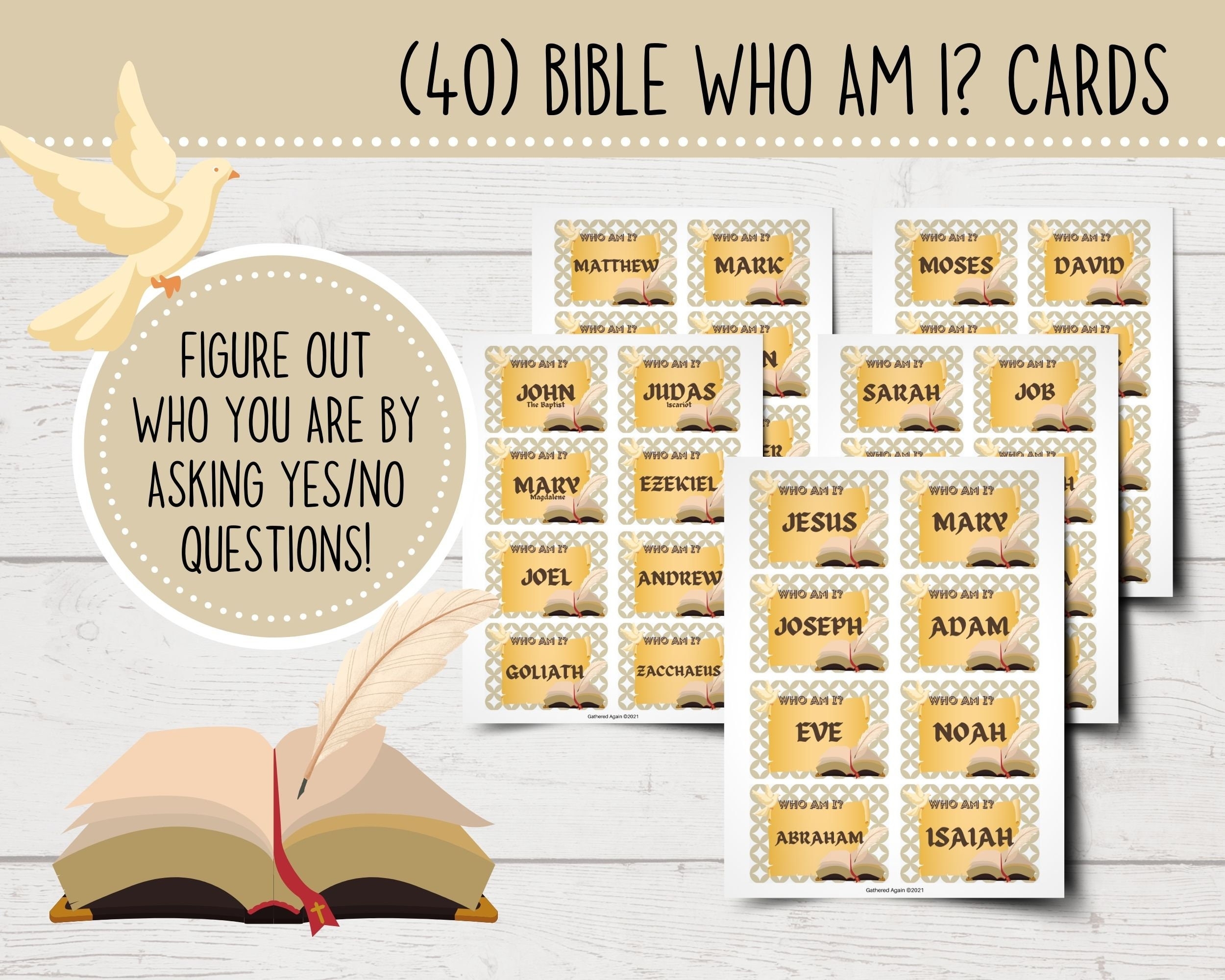 Who Am I Game Bible Characters Edition Printable Who Am I Cards Bible Study Icebreaker Printable Sunday School Activity Word Games Etsy Sweden