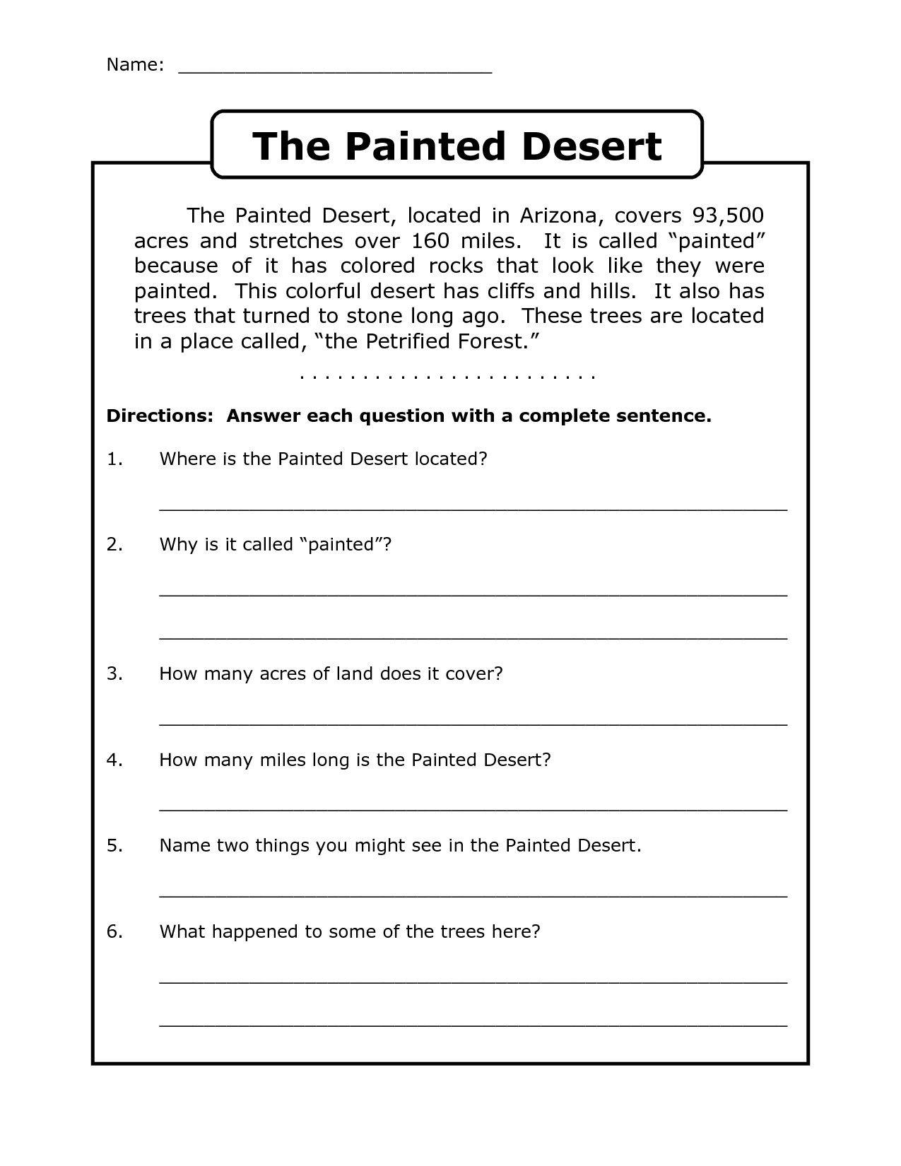 10 Best 4th Grade Reading Worksheets Free Printable Printablee Worksheets Library