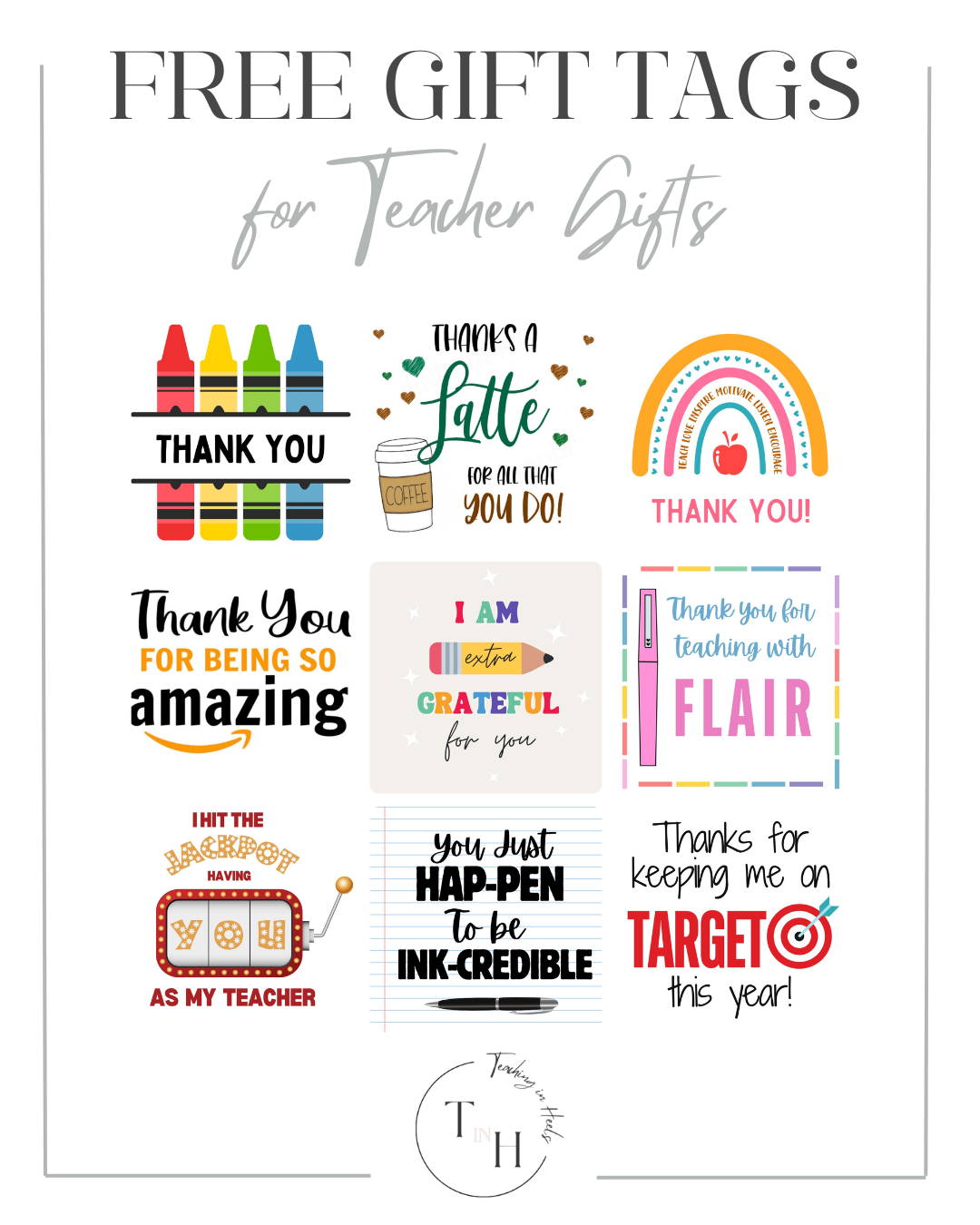 Free Printable Teacher Appreciation Tags