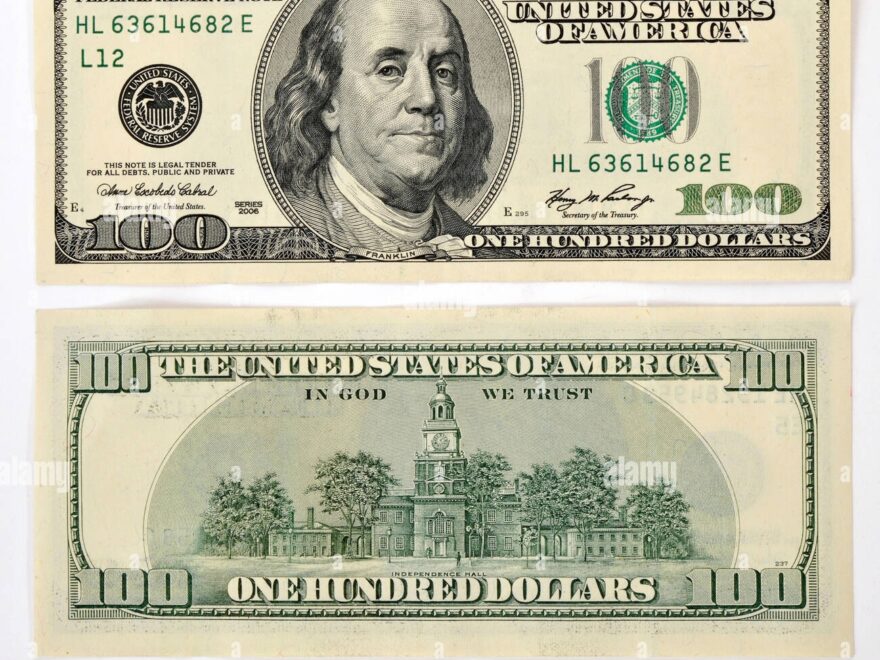 100 Dollar Bill Back Hi res Stock Photography And Images Alamy