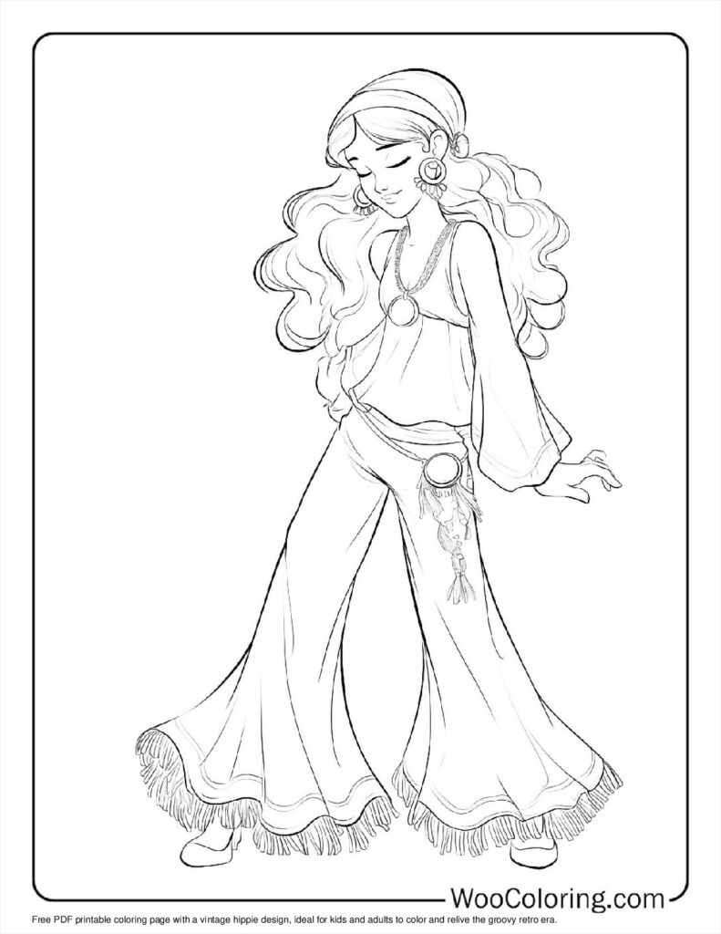 100 Hippie Coloring Pages Free PDF To Print Woo Coloring
