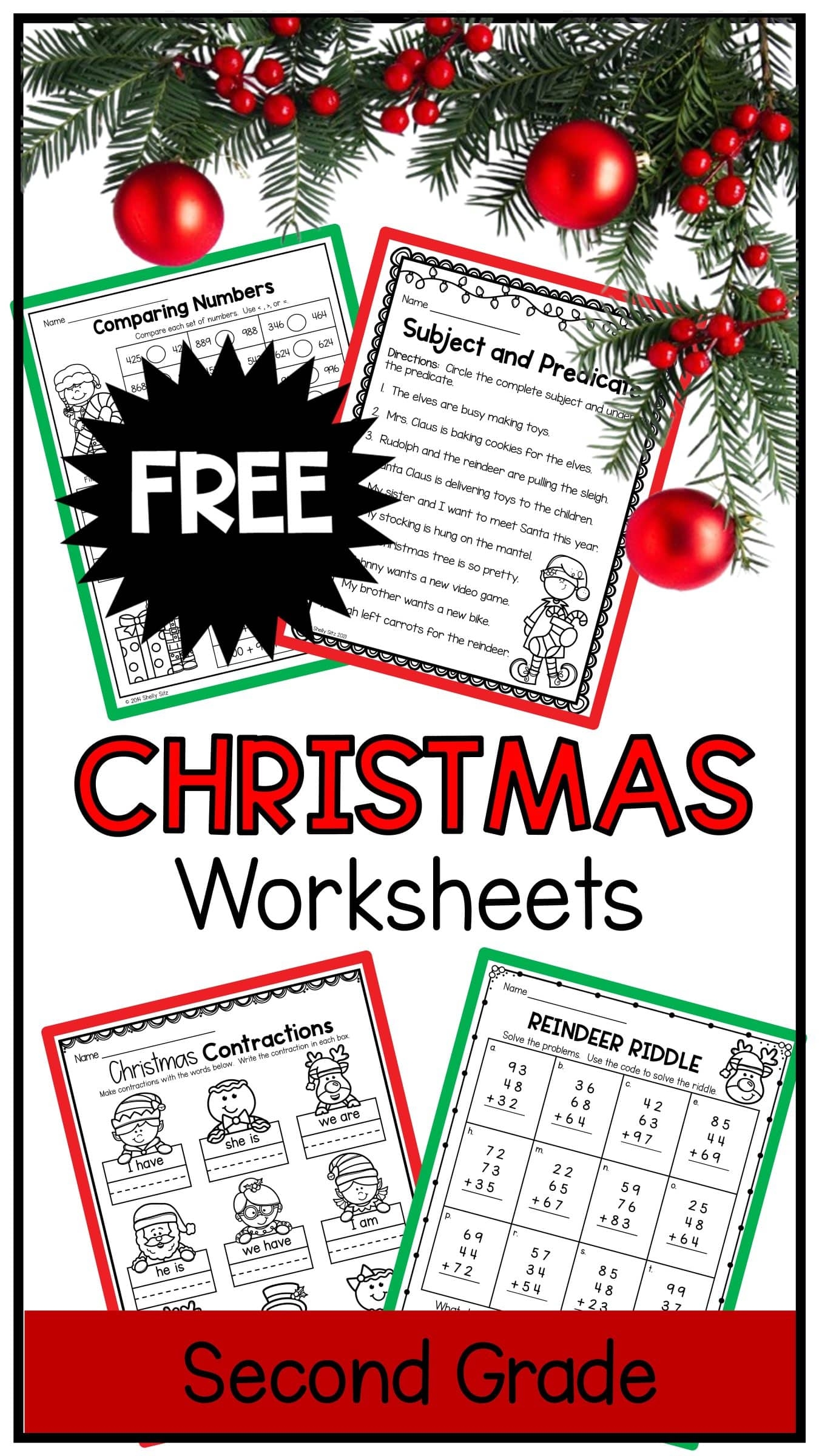 Free Christmas Printables For Second Grade