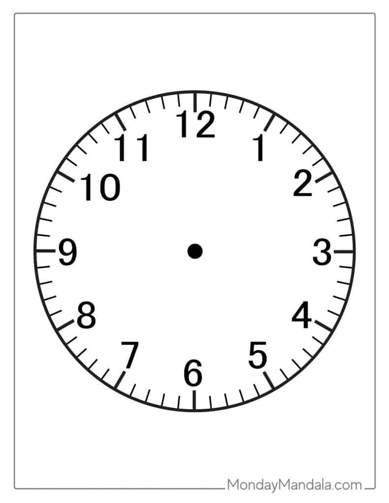 14 Printable Clock Faces Free PDFs To Download Print 