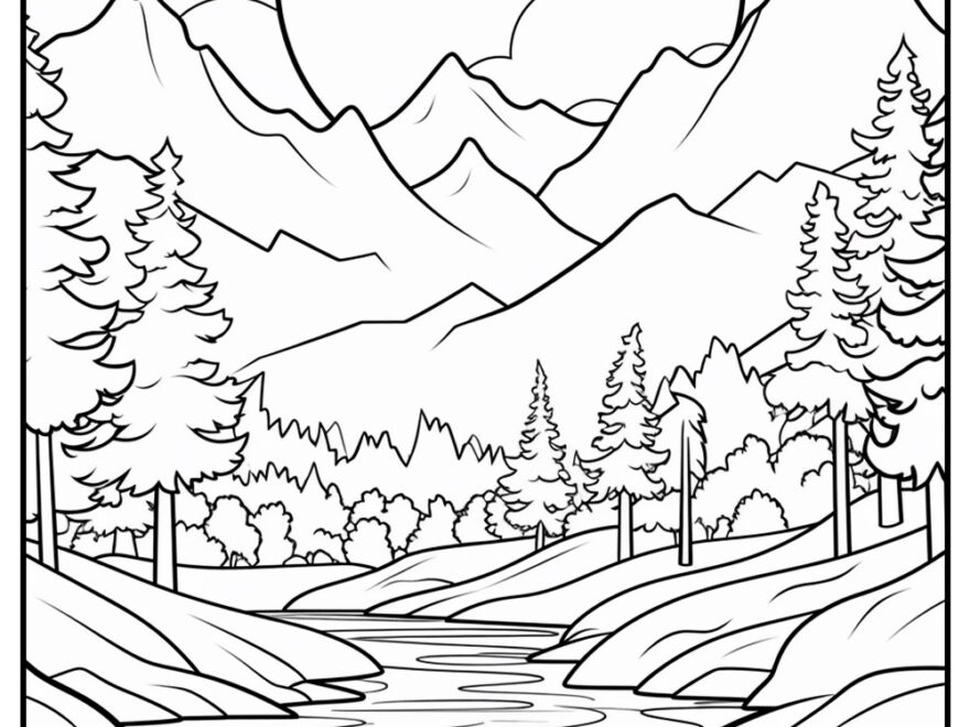 15 Easy Landscape Coloring Pages 100 Free Printable PDFs