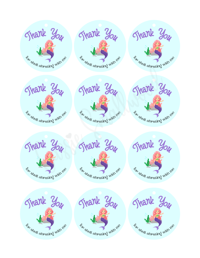 Free Printable Gift Tags Mermaid