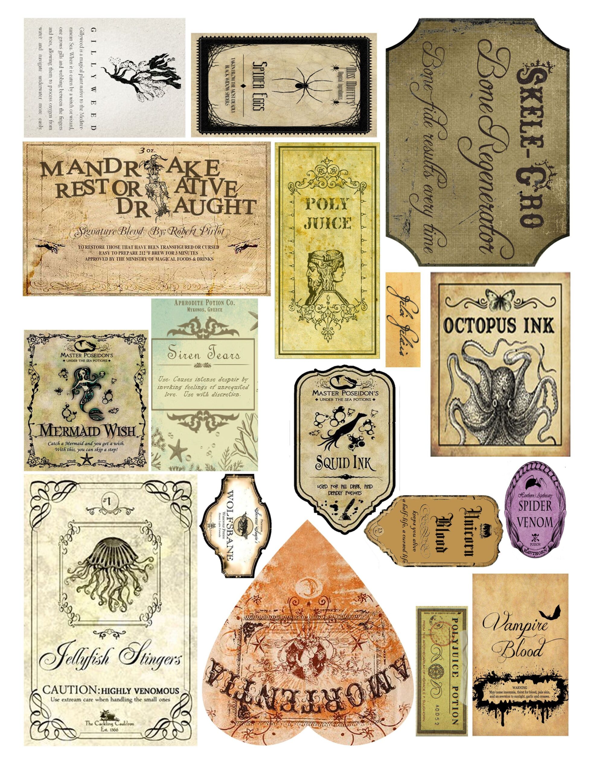 Harry Potter Potion Labels Printable Free
