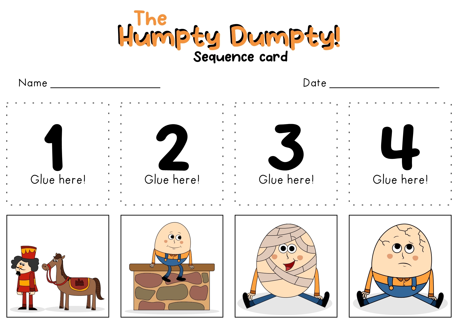 Humpty Dumpty Printable Sequencing Cards