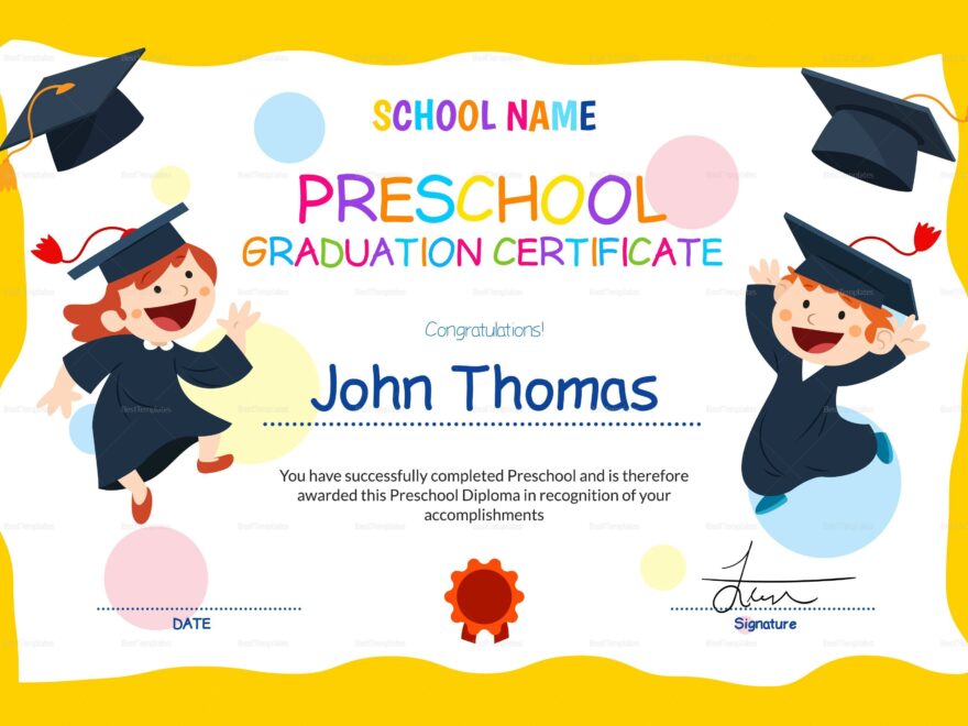18 Preschool Certificate Templates PDF