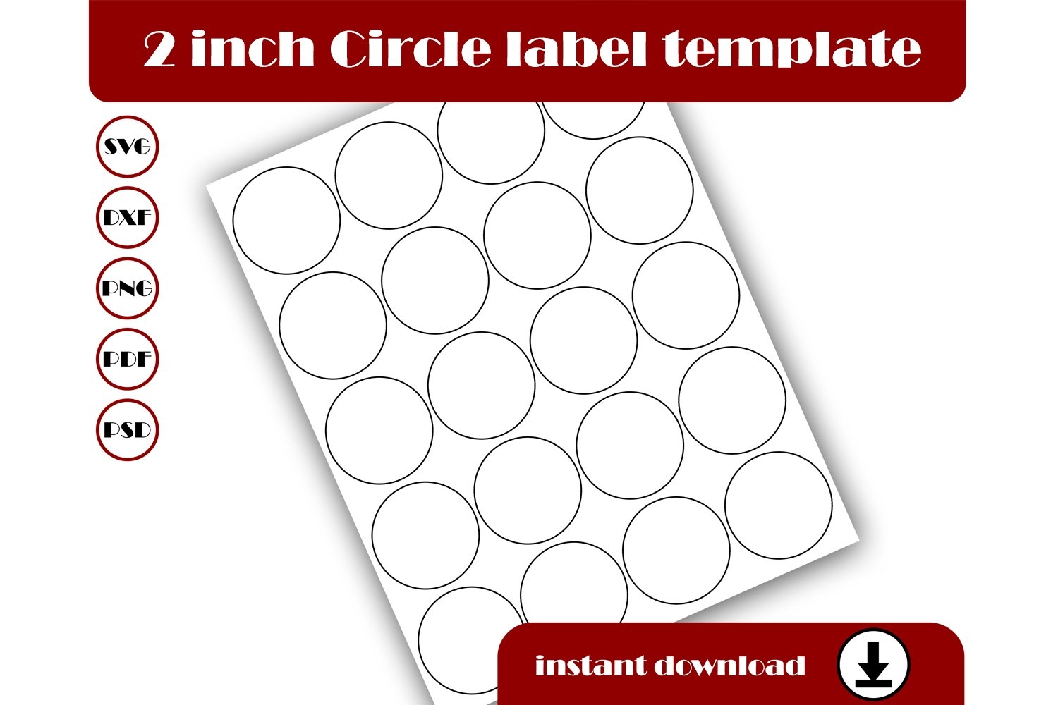 2 Inch Circle Template Circle Sticker Template