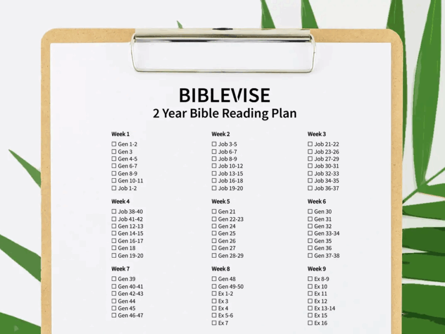 2 Year Bible Reading Plan With Printable PDF