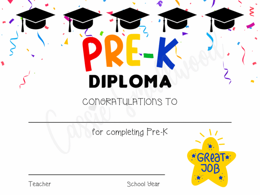 20 Preschool And Kindergarten Graduation Certificates FREE PRINTABLE Cassie Smallwood