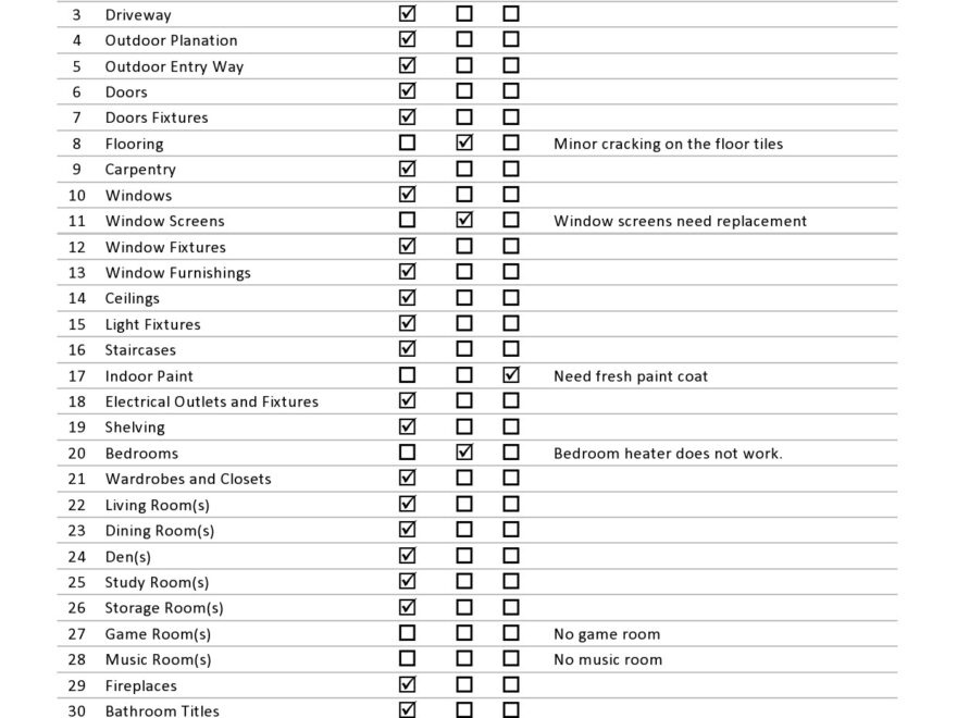 20 Printable Home Inspection Checklists Word PDF