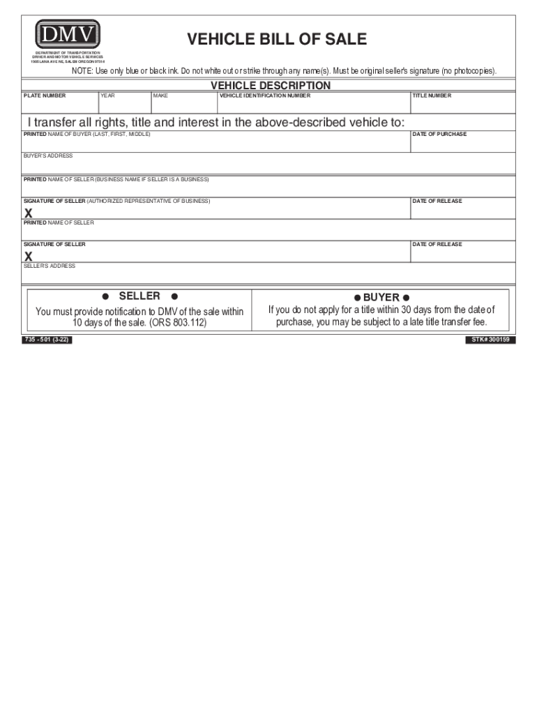 2022 2025 Form OR 735 501 Fill Online Printable Fillable Blank PdfFiller