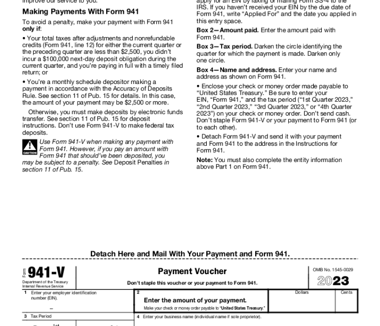 2023 2025 Form IRS 941 V Fill Online Printable Fillable Blank PdfFiller